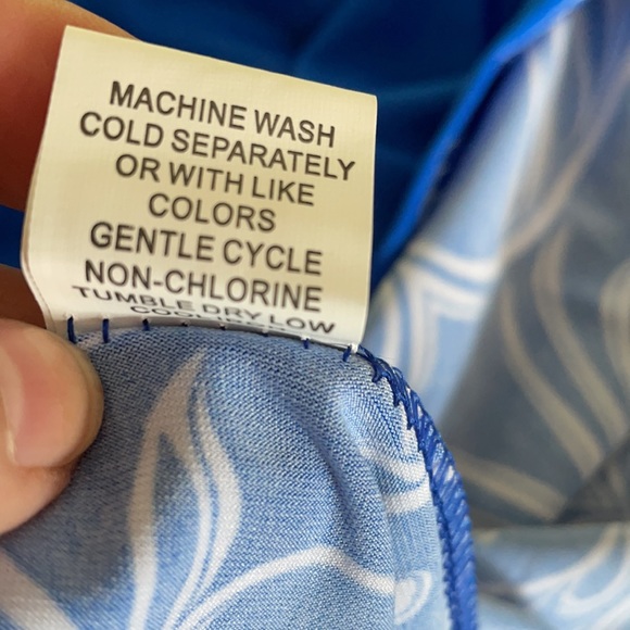 Summer NWT Dress Sleeveless Surplice Smock Waist Sleeveless Maxi Blue White S - Picture 10 of 10